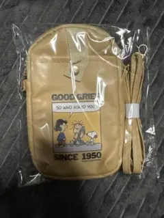 スヌーピー　スマホショルダーバッグ　Peanuts　ベージュ