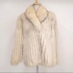 フォックス ファーコート 毛皮 リアルファー ホワイト 大きいサイズ