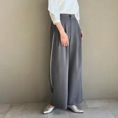 CYAN TOKYO スパイラルライン２タックワイドパンツ グレー フリー