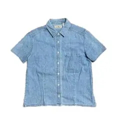 90s L.L.Bean デニム 半袖シャツ 4 シーム 古着 エルエルビーン