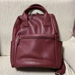 fes 本革 カウレザーリュック バックパック レッド スクエア型 - メルカリ