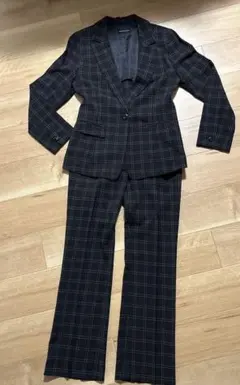 チェック柄 ブラック スーツ 11AR 3点セット