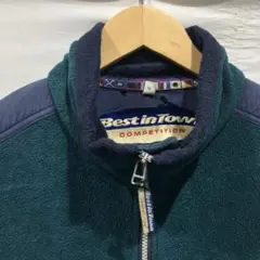 フリースジャケット グリーン XL 古着 アウトドア オーバーサイズ　フェード