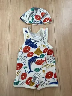 BITZ ベビー水着 90cm 魚柄 帽子付き　男の子