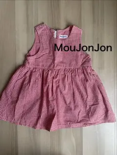 【moujonjon】ノースリーブ トップス 100cm 赤チェック
