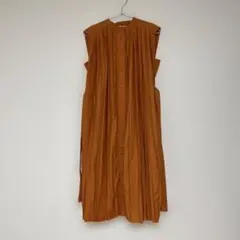 Uniqlo U ノースリーブシャツワンピース S オレンジ