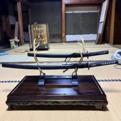 模造刀 二本掛け 鹿角刀掛け台セットのサムネイル