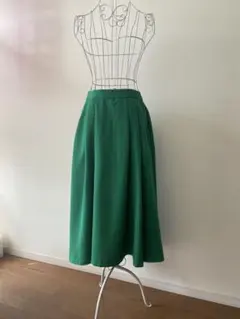 【GLOBAL WORK】グリーン フレアロングスカート