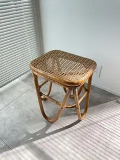 ラタン製スツール　ビンテージ家具　古家具　ラタン家具