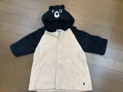 【未使用・美品】ミキハウス DOUBLE.B クマフード バスローブ フリー