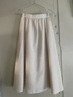 Laissé passé ホワイト フレアスカート サイドファスナー