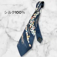 メンズ ネクタイ シルク100% 多色模様 紺色 白柄 フォーマル 総柄