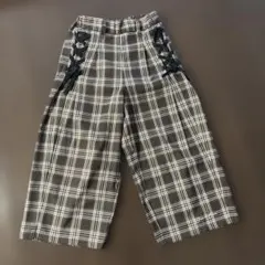 ジェニィラブ ワイドパンツ リボン チェック 130