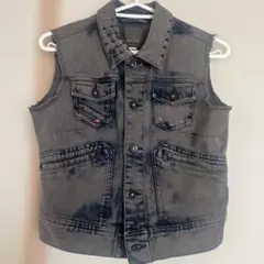 DIESEL XS デニム ベスト ダークグレー