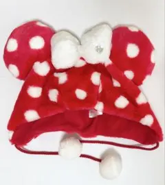 ディズニー　ミニーマウス　ファンキャップ　水玉　ドット