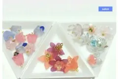 ハンドメイドお花のコネクターチャーム(＊ᴗ͈ˬᴗ͈)⁾⁾