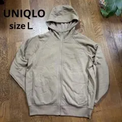 [週末セール]UNIQLO 裏ボアジップパーカー ベージュＬフーディ y2k