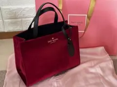 【正規品】♡kate spade♡2wayベロアバッグ♡ワインレッド♡