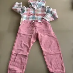 チェック柄フード付きパジャマ（100cm~）