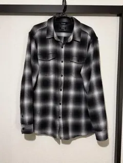 George ネルシャツ オンブレチェック柄 ブラック グレー L/Gのサムネイル