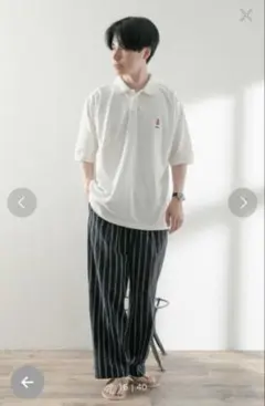 【urban research】コットンリネンストライプパンツ