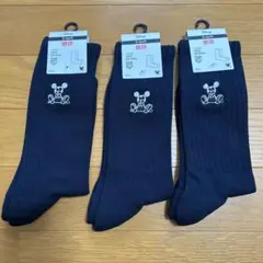 新品ユニクロ×長場雄×ディズニーソックス3足セット25〜27ネイビー