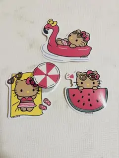 日焼けキティ ステッカー シール　3枚セット