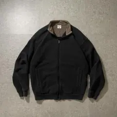 90s Columbia 裏フリース ジップアップジャケット エルボーパッチ 黒