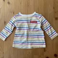 【美品】ミキハウス　ストライプ 長袖Tシャツ サイズ80