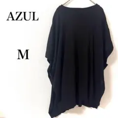 【アズール】 トップス ブラウス ワイドプルオーバー ブラック アシンメトリー