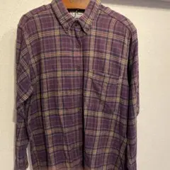 【USA製】L.L.Bean ネルシャツ パープル　チェック レディースM