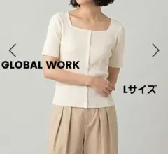 グローバルワーク　スクエアボタンプルオーバー　アイボリー　Lサイズのサムネイル