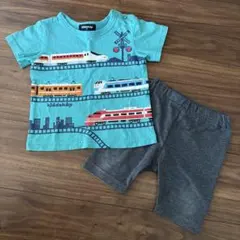 klädkåp 電車プリント半袖小さめ90 西松屋 薄手半ズボン80