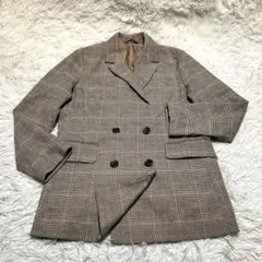 美品✨】GU ダブルブレストテーラードジャケット　チェック M チェック