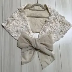 ef-de 結婚式パーティ向けショール　アイボリー　パール付のサムネイル