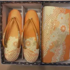 合馬公式アカウント1様確認用 花柄オレンジ草履セット