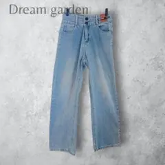 【Dream Garden】　ストレートワイドデニム　ブルー　L 洗える　綿