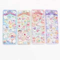 新品ゆめかわ 立体ぷっくりシール 4枚セット パステル 可愛い デコ用