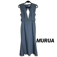 MURUA/サイドタックジャンパースカート/ブルー/ムルーア/ワンピース