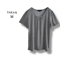 美品【TAKAQ】タカキュー　Uネック半袖カットソー　ストレッチ　Tシャツ　M