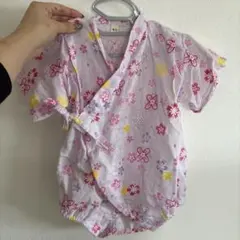 ベビー甚平 花柄 薄紫色 80