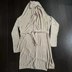 ロングリブニットガウンコート　ベルト付き　 ベージュ　Lingua Franca