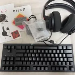 【定価約4万円】HP OMEN ゲーミングキーボード(茶軸)＆冷却ヘッドセットのサムネイル