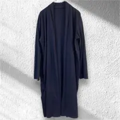 VIS ロングカーディガン 通勤　薄手M ネイビー　きれいめオフィス　羽織452のサムネイル