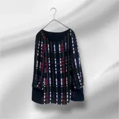 LAUTREAMONT デザインブラウス/ネイビー/レッド/ホワイト