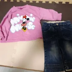 Disney ミニーマウス トレーナー 80サイズとジーパン80