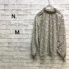 N.　エヌドット 花柄 ブラウス フリルネック アイボリー Mのサムネイル