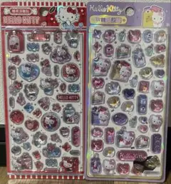 【2枚セット】ハローキティ　ボンボンドロップシール　ぷくぷくシール