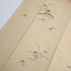 キ*ト様 縮緬 刺繍 一つ紋 付下げ 訪問着 着物 正絹 A-0501