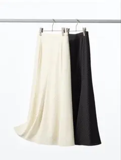UNIQLO マーメイドマキシスカート ドット柄 ブラック M